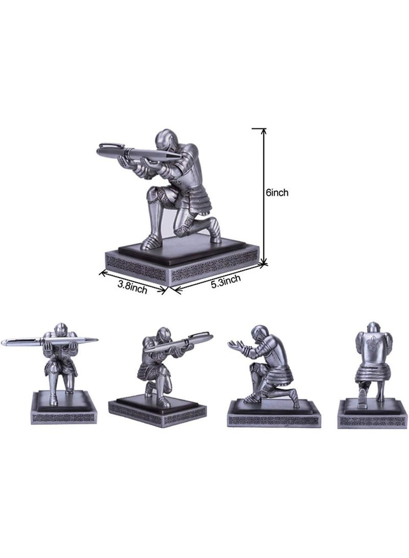 الراتنج الجندي التنفيذي فارس القلم حامل - شخصية مكتب ملحقات القلم الوقوف لهدية - ديكور قلم رصاص حاملين مكتب المنظم - Image 2